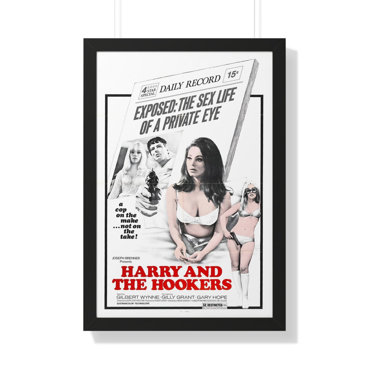 HARRY AND THE HOOKERS 1970 - Framed Movie Poster-20" x 30"-The Sticker Space