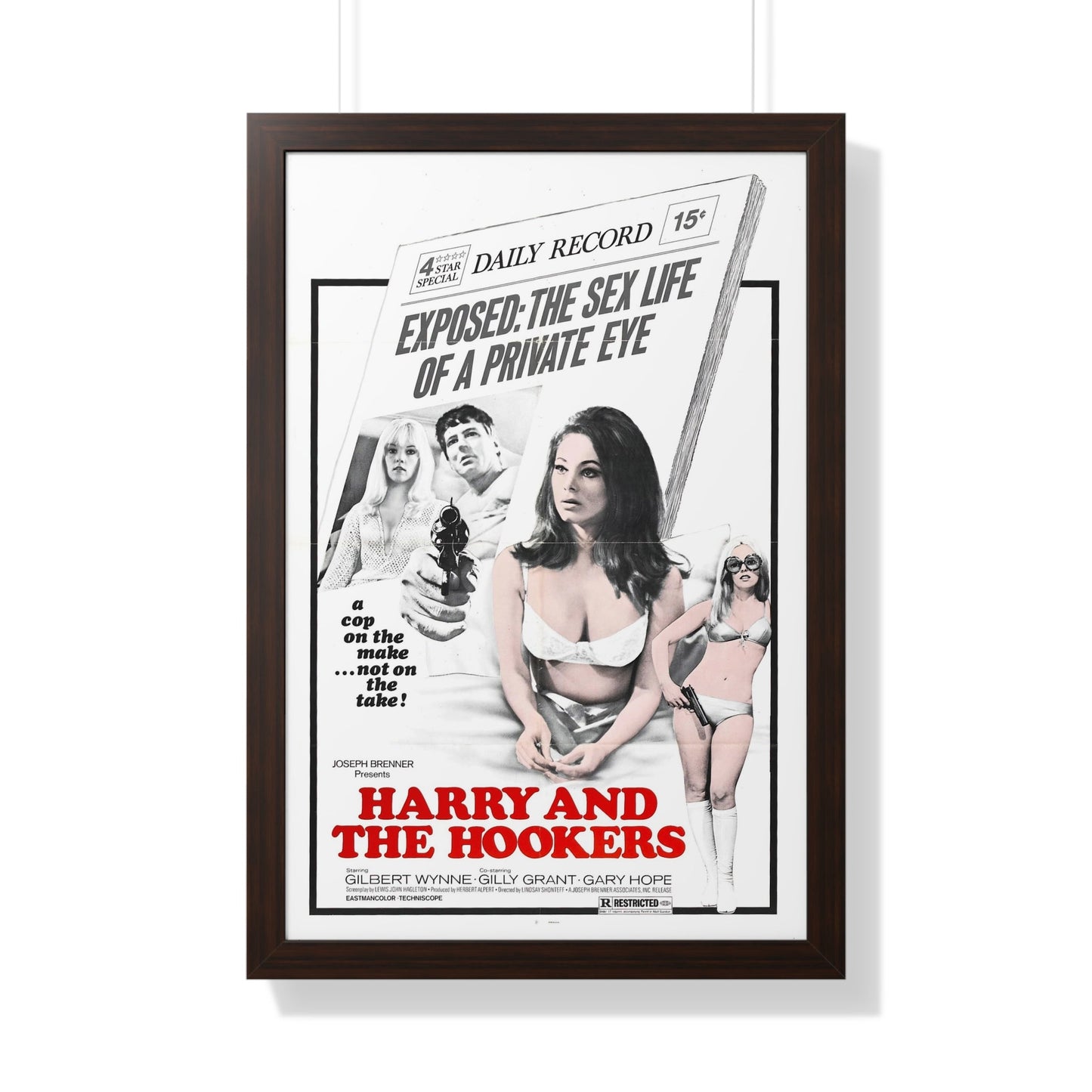 HARRY AND THE HOOKERS 1970 - Framed Movie Poster-20" x 30"-The Sticker Space