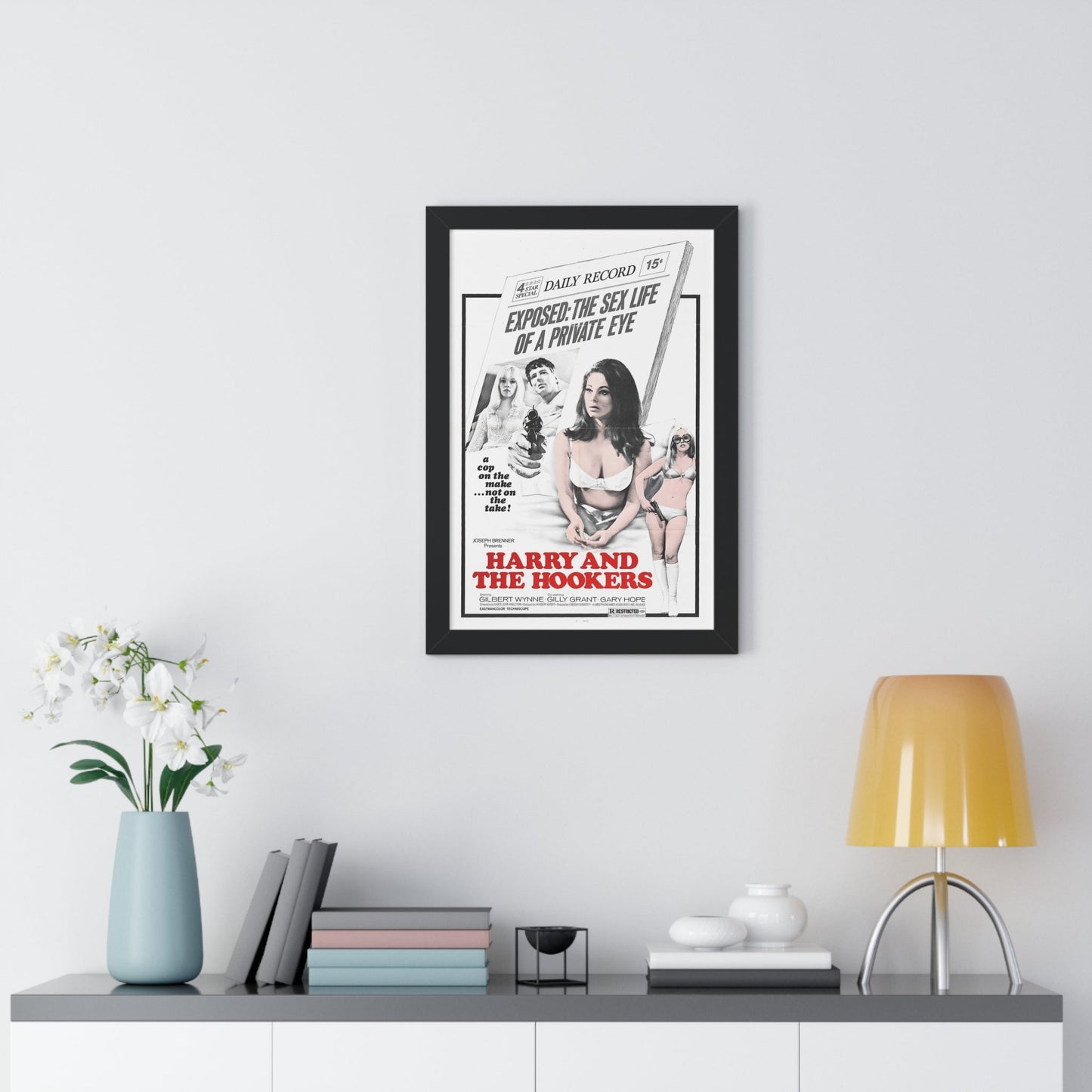 HARRY AND THE HOOKERS 1970 - Framed Movie Poster-The Sticker Space