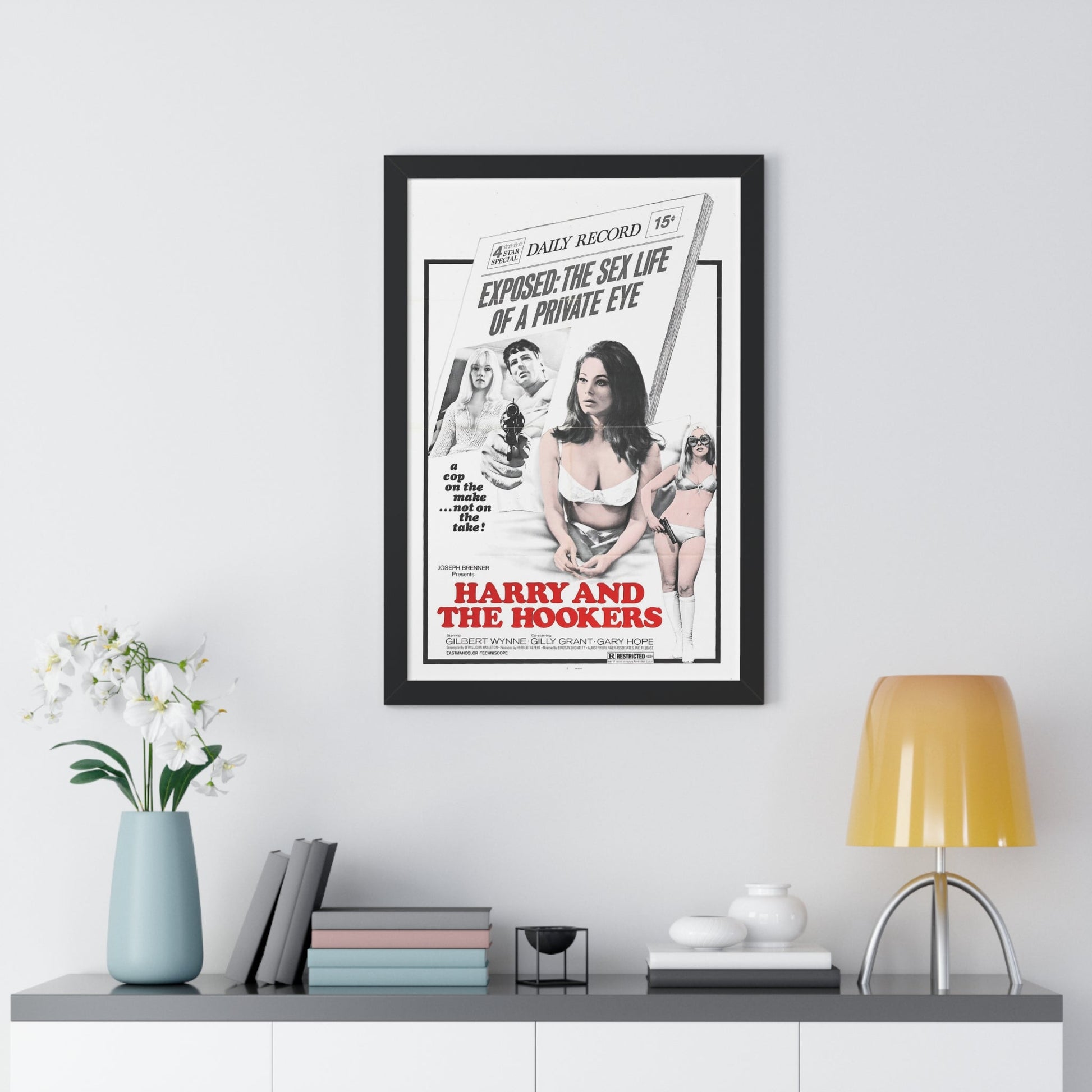 HARRY AND THE HOOKERS 1970 - Framed Movie Poster-The Sticker Space