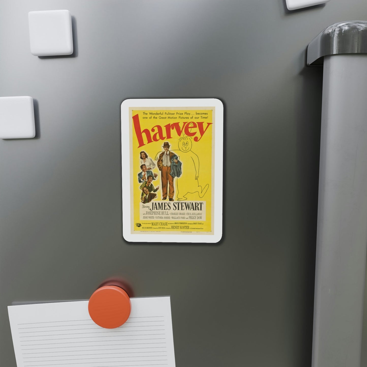 Harvey 1950 Movie Poster Die-Cut Magnet-The Sticker Space