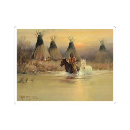 HarveyG-HisPride (Native Americans in Art) STICKER Vinyl Kiss-Cut Decal 3 Inch White - The Sticker Space