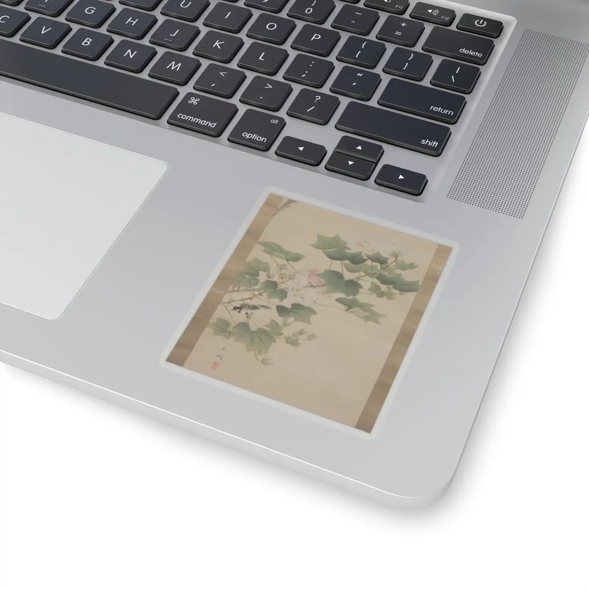 Hasegawa Gyokuhō 長谷川玉峰 - Flowering Shrubs and Field Sparrows () - 19th century v6 - STICKER Vinyl Kiss-Cut Decal