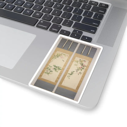 Hasegawa Gyokuhō - Roses and Field Sparrow () - 19th century v1 - STICKER Vinyl Kiss-Cut Decal