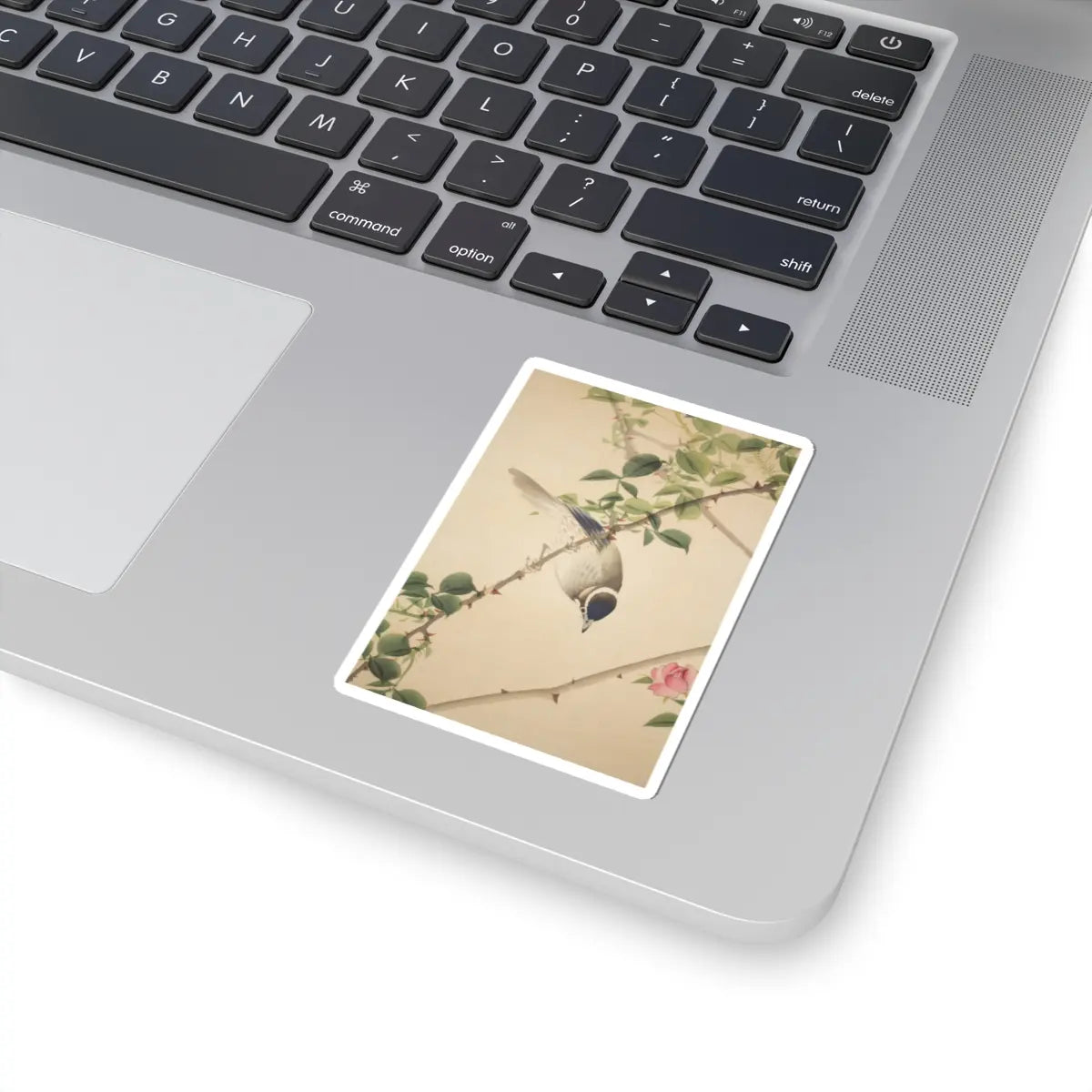 Hasegawa Gyokuhō - Roses and Field Sparrow () - 19th century v11 - STICKER Vinyl Kiss-Cut Decal