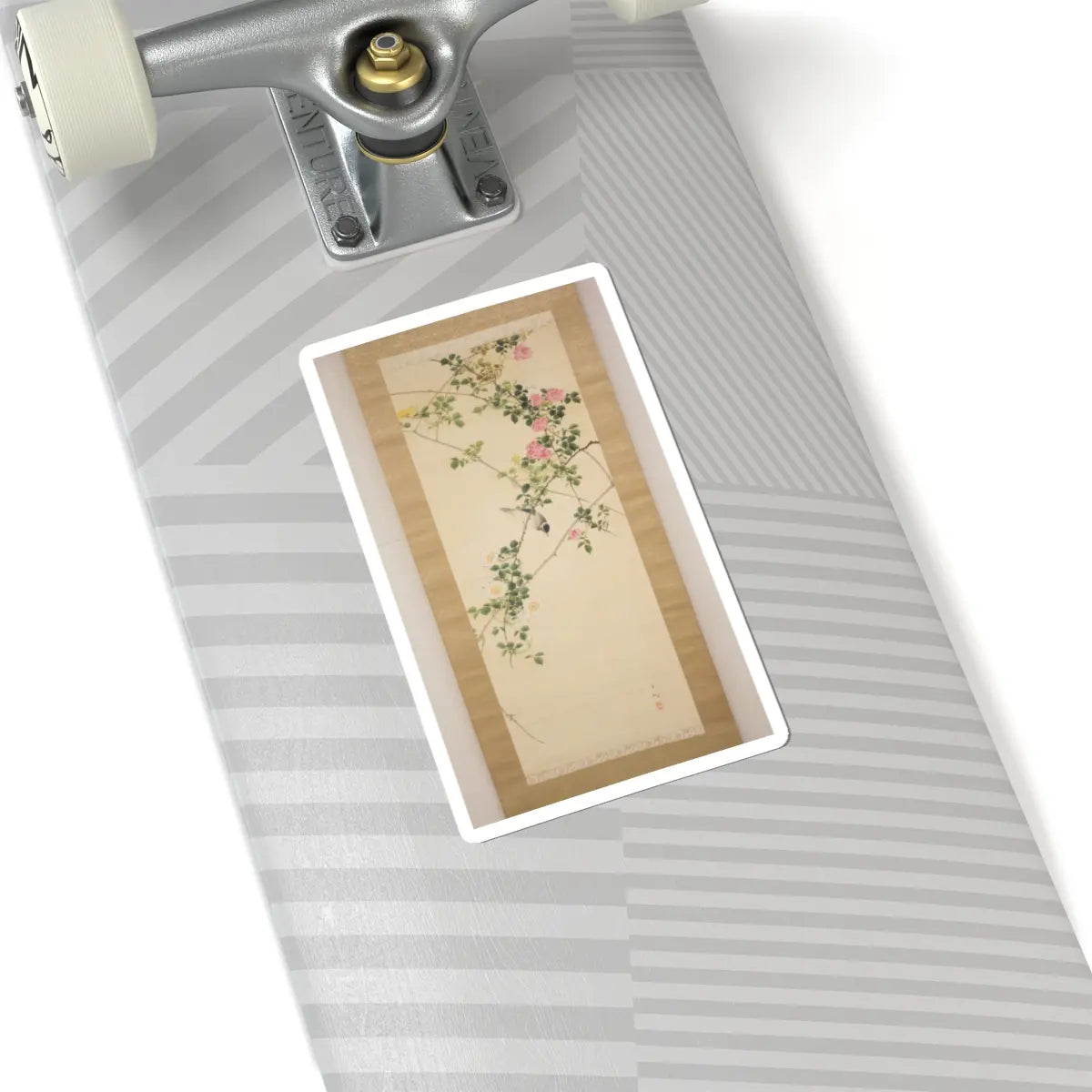 Hasegawa Gyokuhō - Roses and Field Sparrow () - 19th century v2 - STICKER Vinyl Kiss-Cut Decal