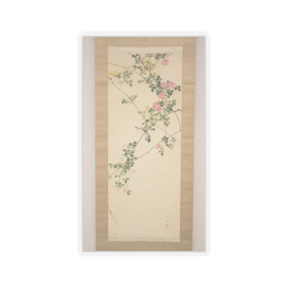 Hasegawa Gyokuhō - Roses and Field Sparrow () - 19th century v2 - STICKER Vinyl Kiss-Cut Decal
