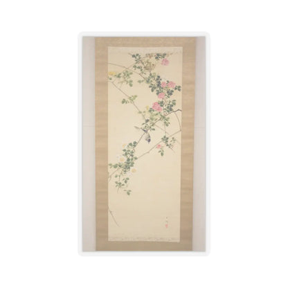 Hasegawa Gyokuhō - Roses and Field Sparrow () - 19th century v2 - STICKER Vinyl Kiss-Cut Decal