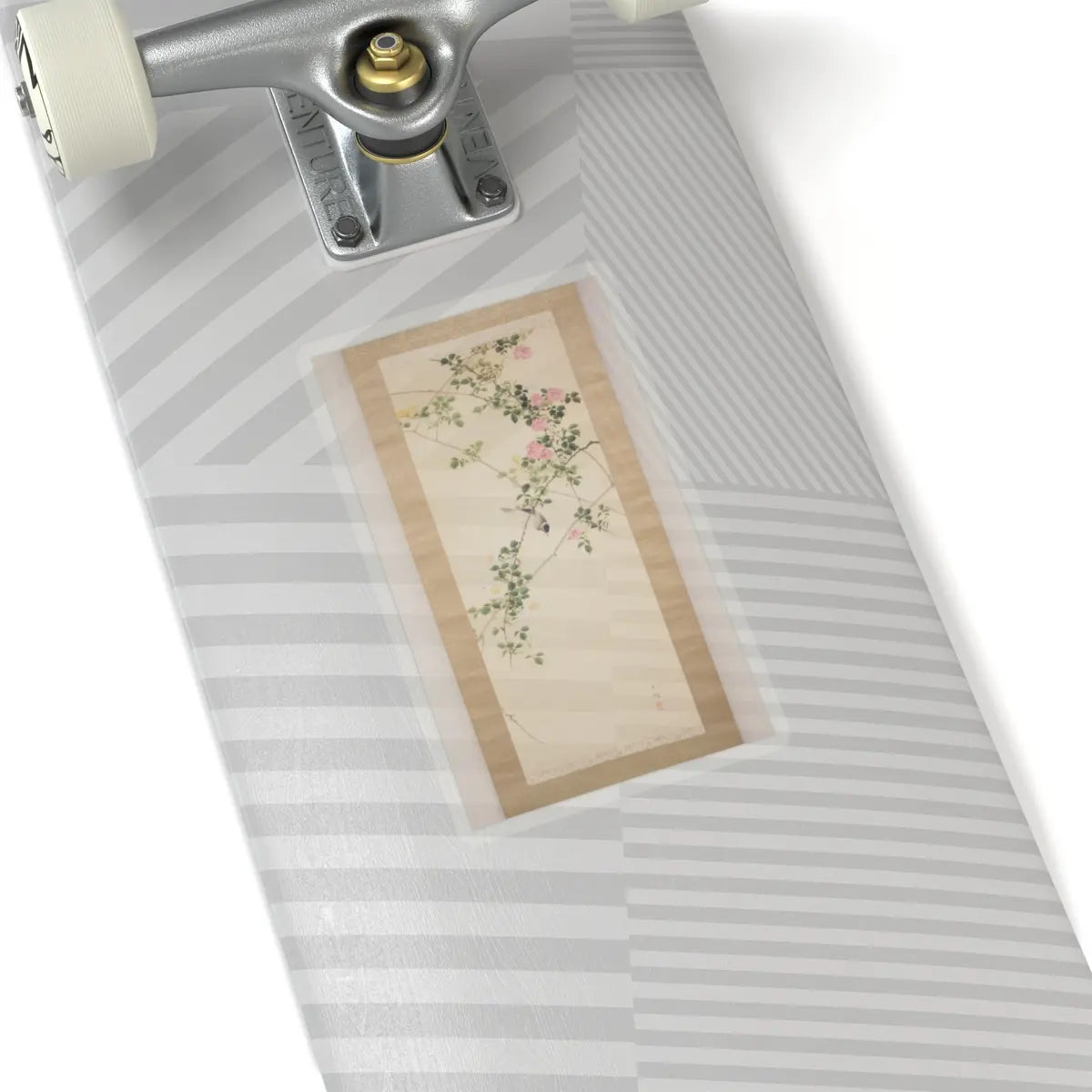 Hasegawa Gyokuhō - Roses and Field Sparrow () - 19th century v2 - STICKER Vinyl Kiss-Cut Decal