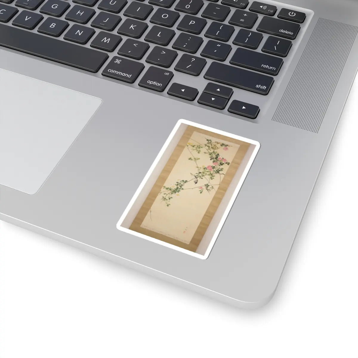 Hasegawa Gyokuhō - Roses and Field Sparrow () - 19th century v2 - STICKER Vinyl Kiss-Cut Decal