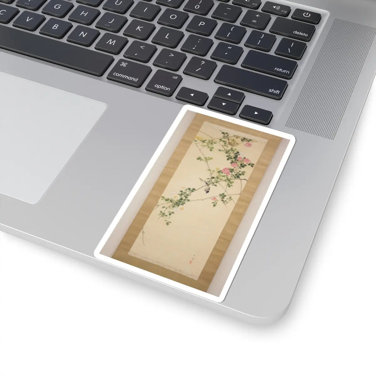 Hasegawa Gyokuhō - Roses and Field Sparrow () - 19th century v2 - STICKER Vinyl Kiss-Cut Decal