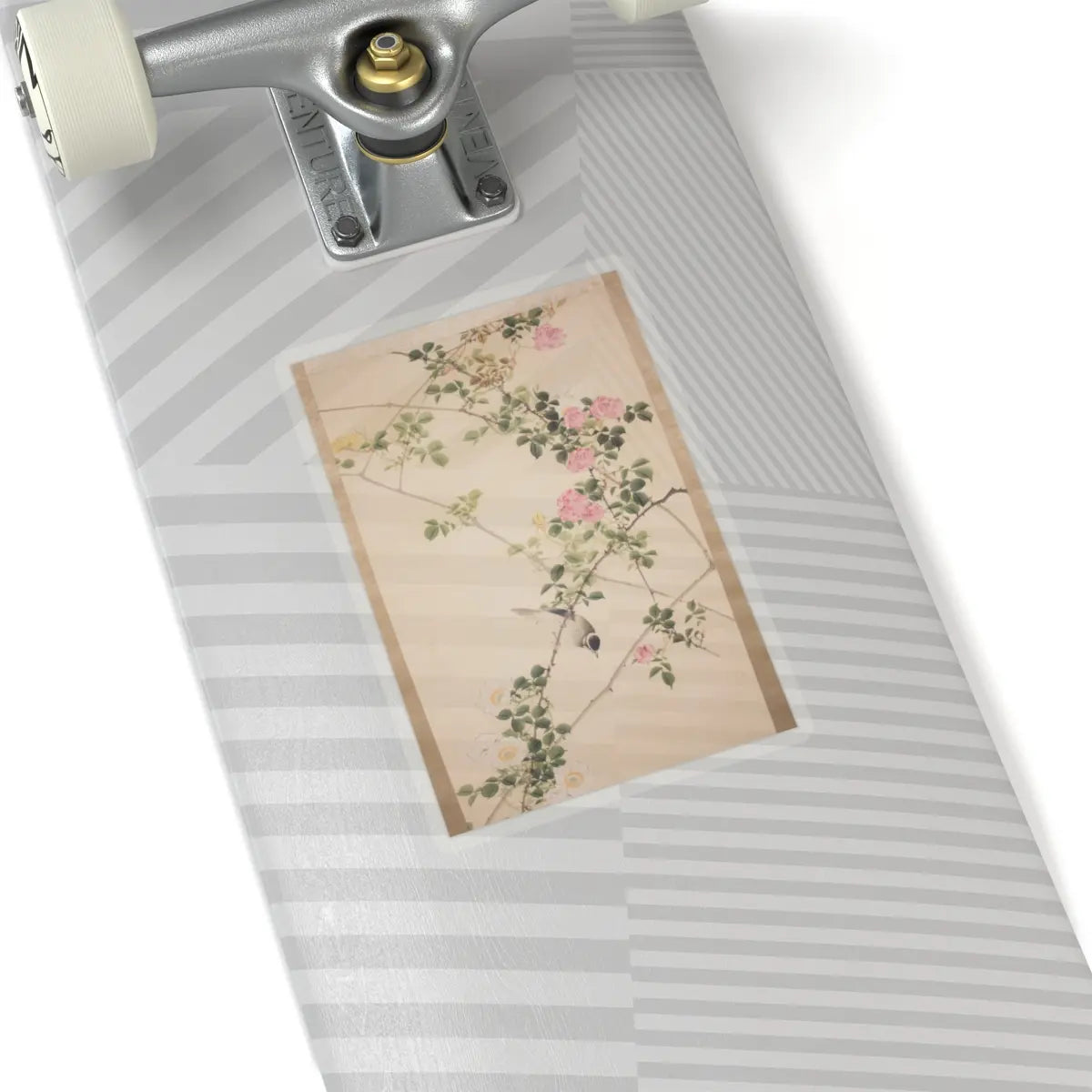 Hasegawa Gyokuhō - Roses and Field Sparrow () - 19th century v4 - STICKER Vinyl Kiss-Cut Decal
