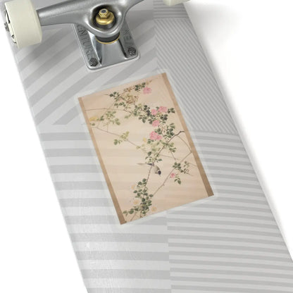 Hasegawa Gyokuhō - Roses and Field Sparrow () - 19th century v4 - STICKER Vinyl Kiss-Cut Decal