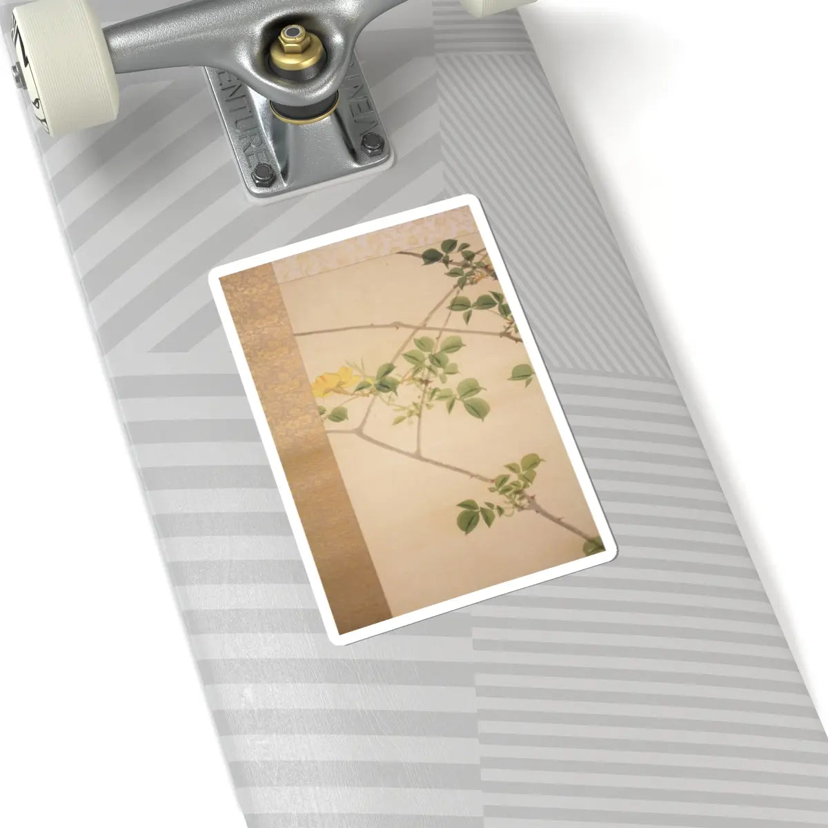 Hasegawa Gyokuhō - Roses and Field Sparrow () - 19th century v7 - STICKER Vinyl Kiss-Cut Decal