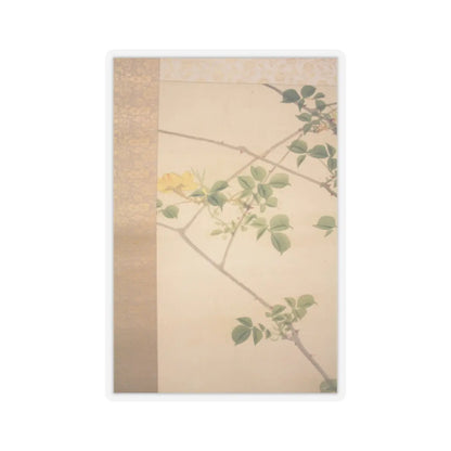 Hasegawa Gyokuhō - Roses and Field Sparrow () - 19th century v7 - STICKER Vinyl Kiss-Cut Decal
