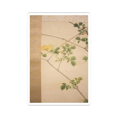 Hasegawa Gyokuhō - Roses and Field Sparrow () - 19th century v7 - STICKER Vinyl Kiss-Cut Decal