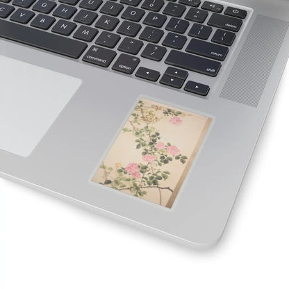 Hasegawa Gyokuhō - Roses and Field Sparrow () - 19th century v8 - STICKER Vinyl Kiss-Cut Decal