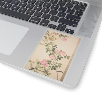 Hasegawa Gyokuhō - Roses and Field Sparrow () - 19th century v8 - STICKER Vinyl Kiss-Cut Decal