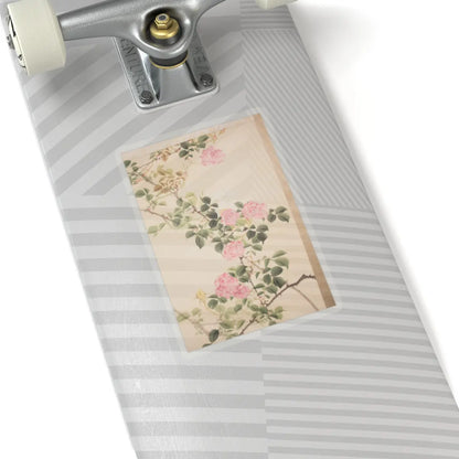 Hasegawa Gyokuhō - Roses and Field Sparrow () - 19th century v8 - STICKER Vinyl Kiss-Cut Decal