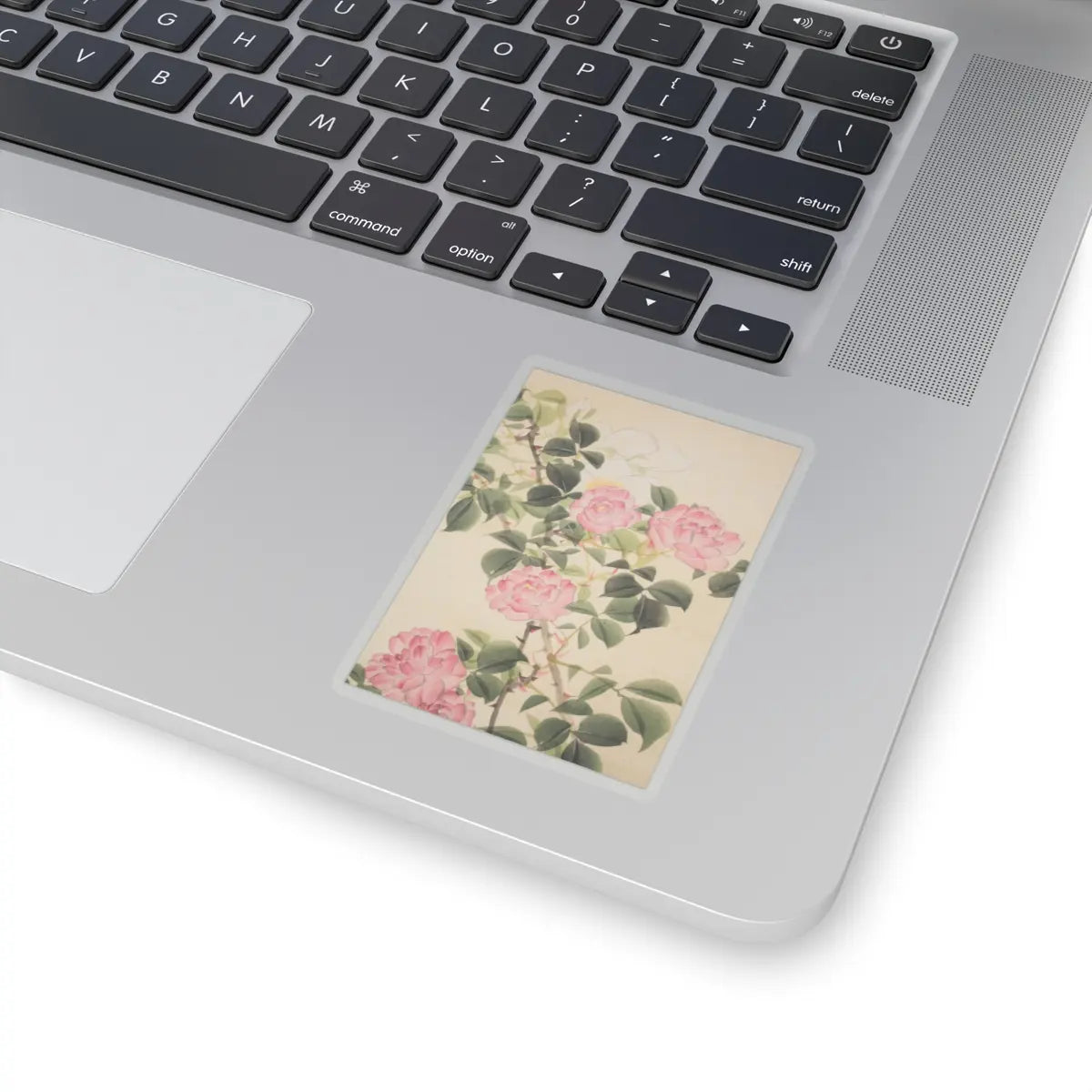 Hasegawa Gyokuhō - Roses and Field Sparrow () - 19th century v9 - STICKER Vinyl Kiss-Cut Decal