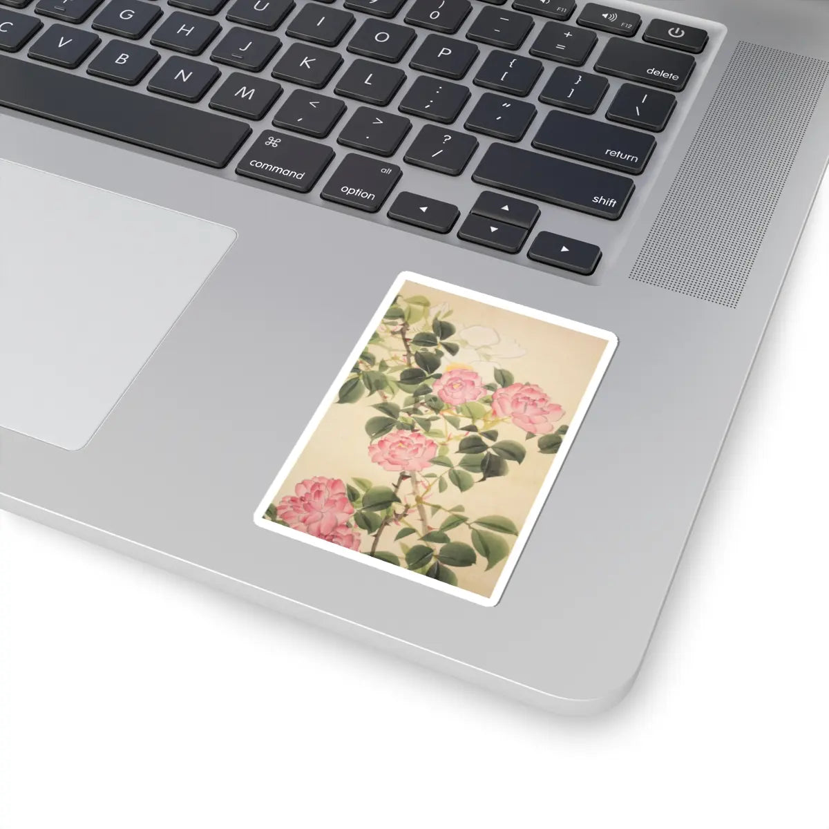 Hasegawa Gyokuhō - Roses and Field Sparrow () - 19th century v9 - STICKER Vinyl Kiss-Cut Decal