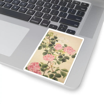 Hasegawa Gyokuhō - Roses and Field Sparrow () - 19th century v9 - STICKER Vinyl Kiss-Cut Decal
