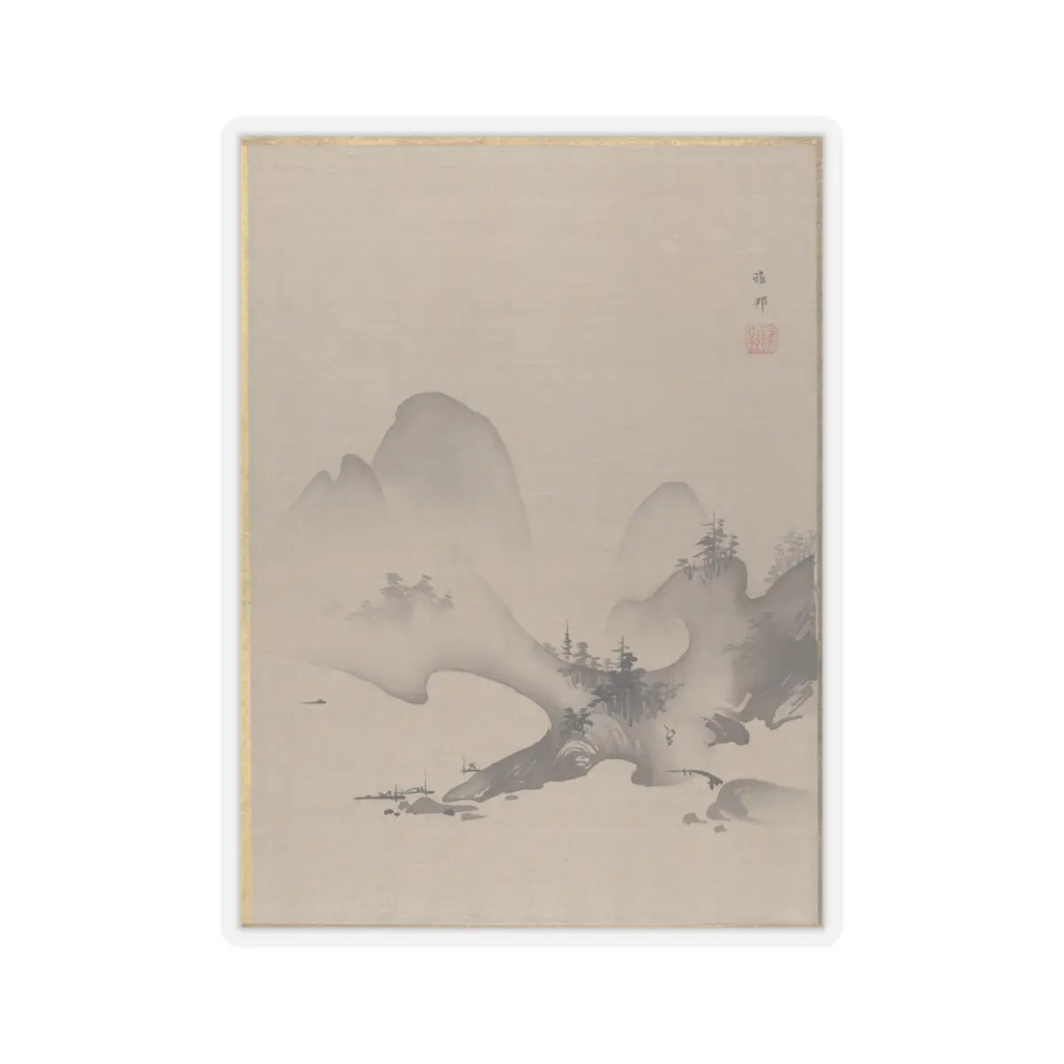 Hashimoto Gahō - Lake and Mountains - ca. 1885–89 - STICKER Vinyl Kiss-Cut Decal