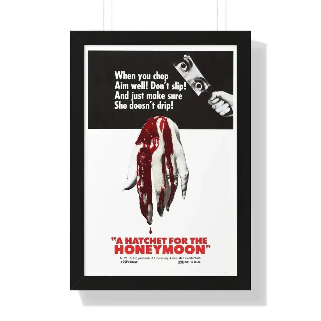 HATCHET FOR THE HONEYMOON 1970 - Framed Movie Poster 16″ x 24″ Black - The Sticker Space