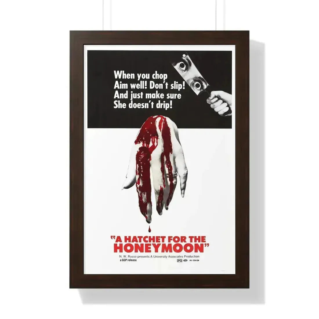 HATCHET FOR THE HONEYMOON 1970 - Framed Movie Poster 16″ x 24″ Walnut - The Sticker Space