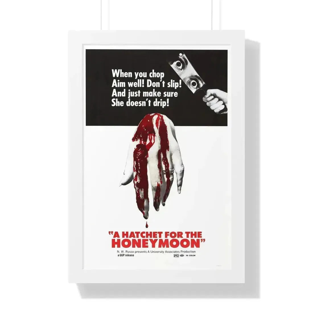 HATCHET FOR THE HONEYMOON 1970 - Framed Movie Poster 16″ x 24″ White - The Sticker Space