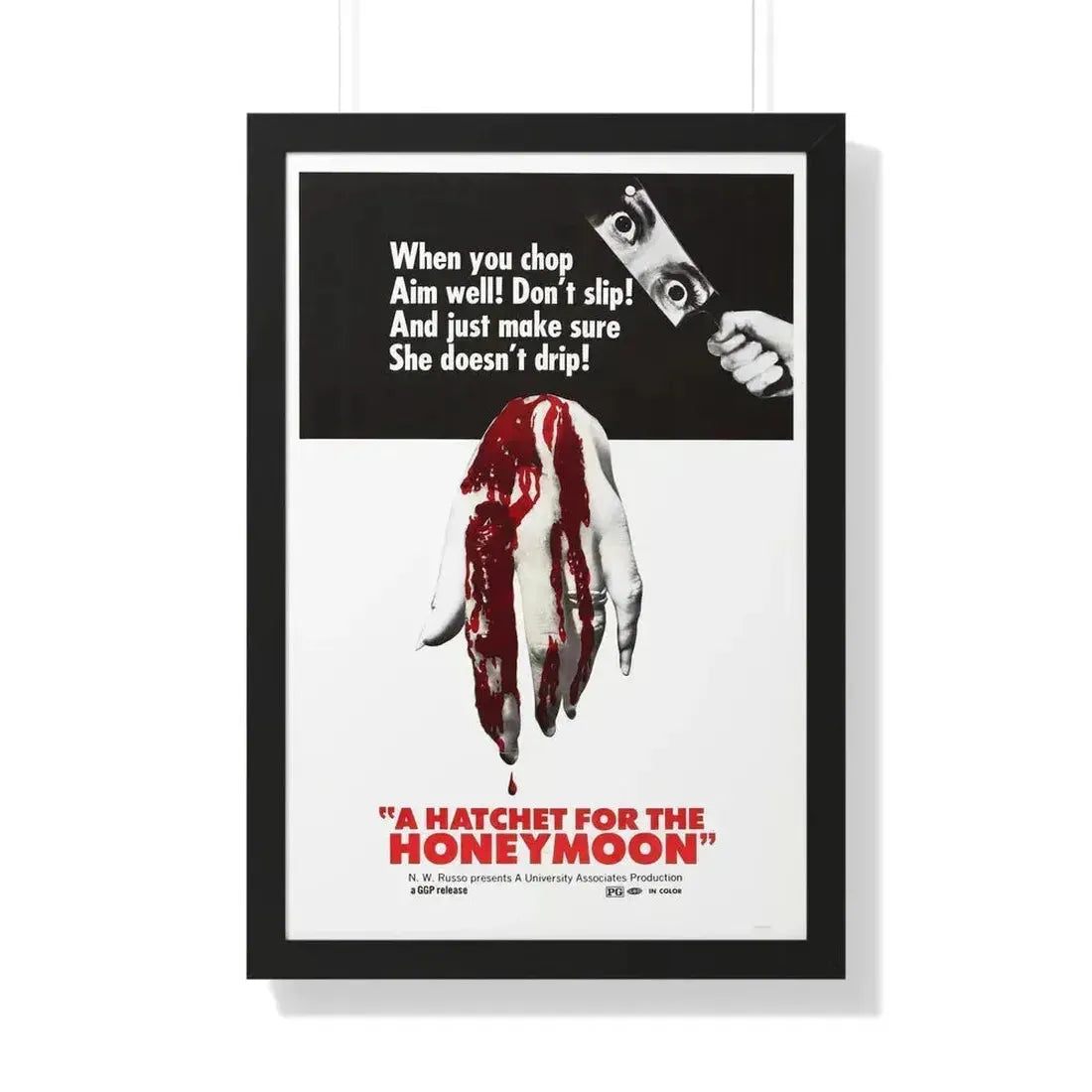 HATCHET FOR THE HONEYMOON 1970 - Framed Movie Poster 20" x 30" Black - The Sticker Space