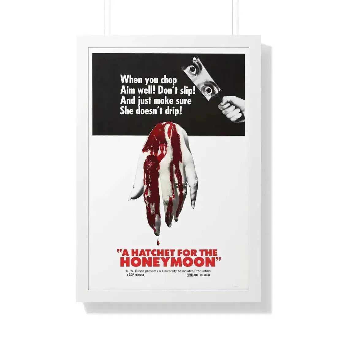 HATCHET FOR THE HONEYMOON 1970 - Framed Movie Poster 20" x 30" White - The Sticker Space