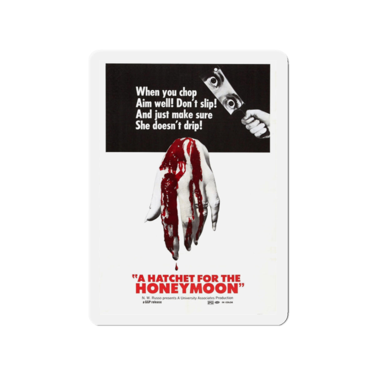 HATCHET FOR THE HONEYMOON 1970 Movie Poster - Die-Cut Magnet-2" x 2"-The Sticker Space