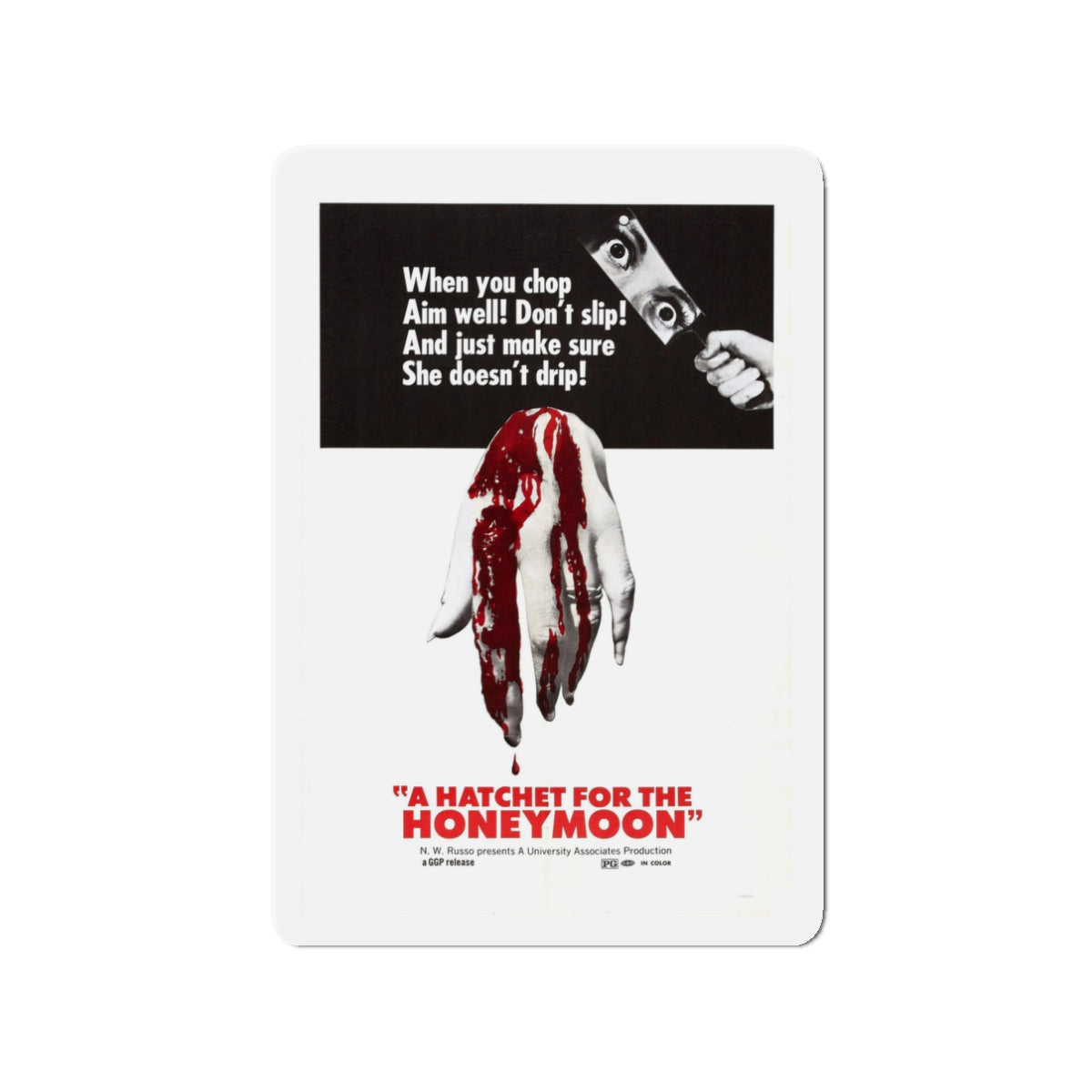 HATCHET FOR THE HONEYMOON 1970 Movie Poster - Die-Cut Magnet-3" x 3"-The Sticker Space