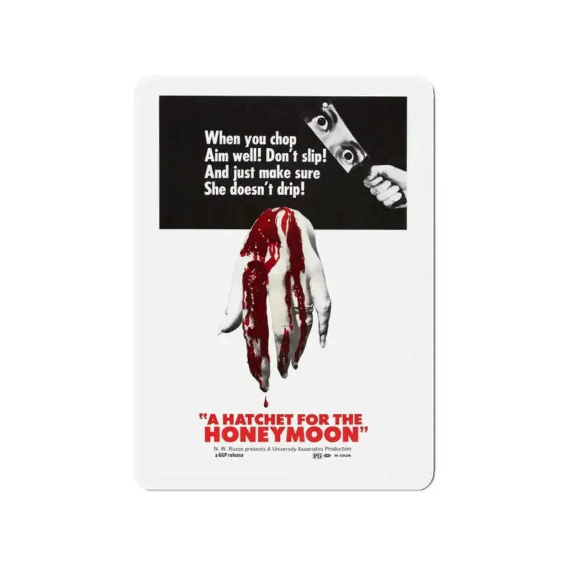 HATCHET FOR THE HONEYMOON 1970 Movie Poster - Refrigerator Magnet 2 Inch - The Sticker Space