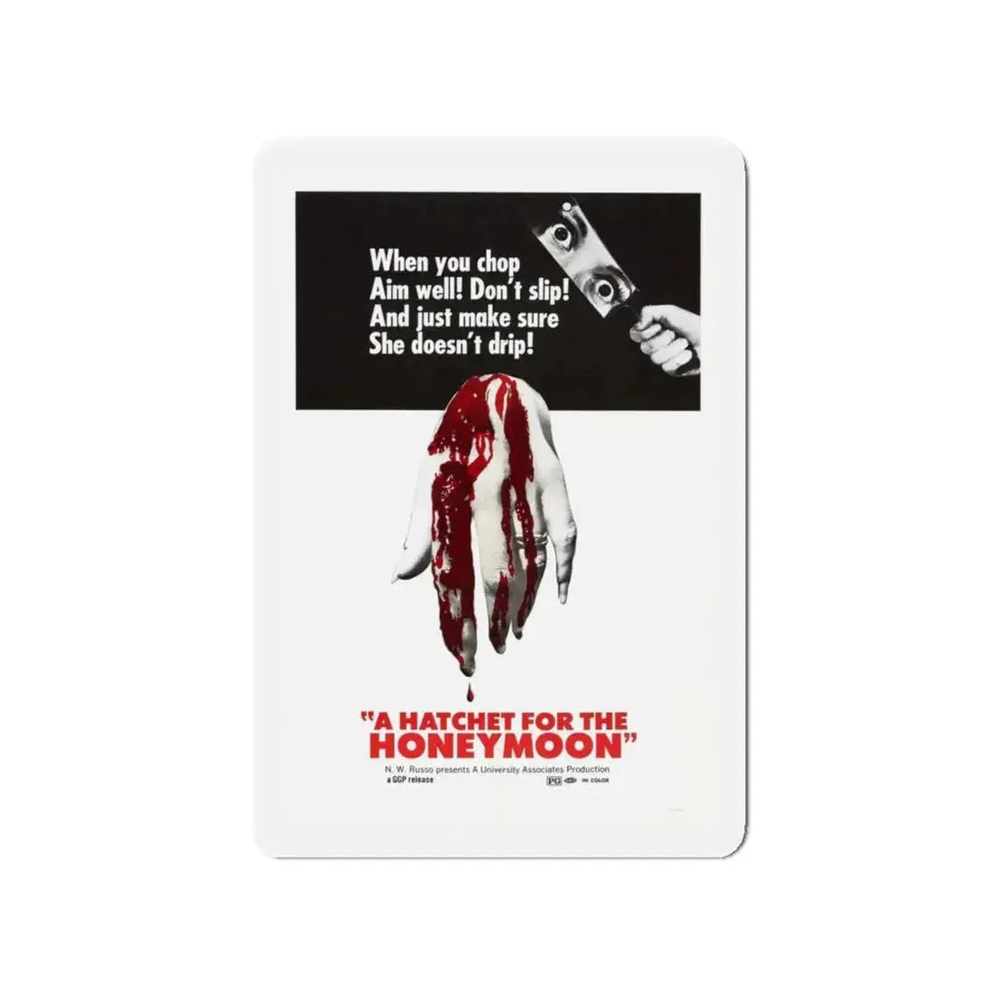 HATCHET FOR THE HONEYMOON 1970 Movie Poster - Refrigerator Magnet 4 Inch - The Sticker Space