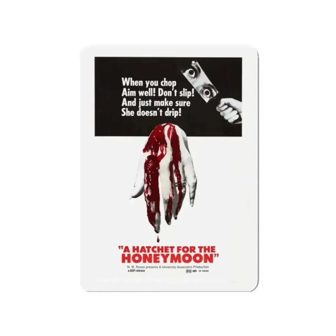 HATCHET FOR THE HONEYMOON 1970 Movie Poster - Refrigerator Magnet - The Sticker Space