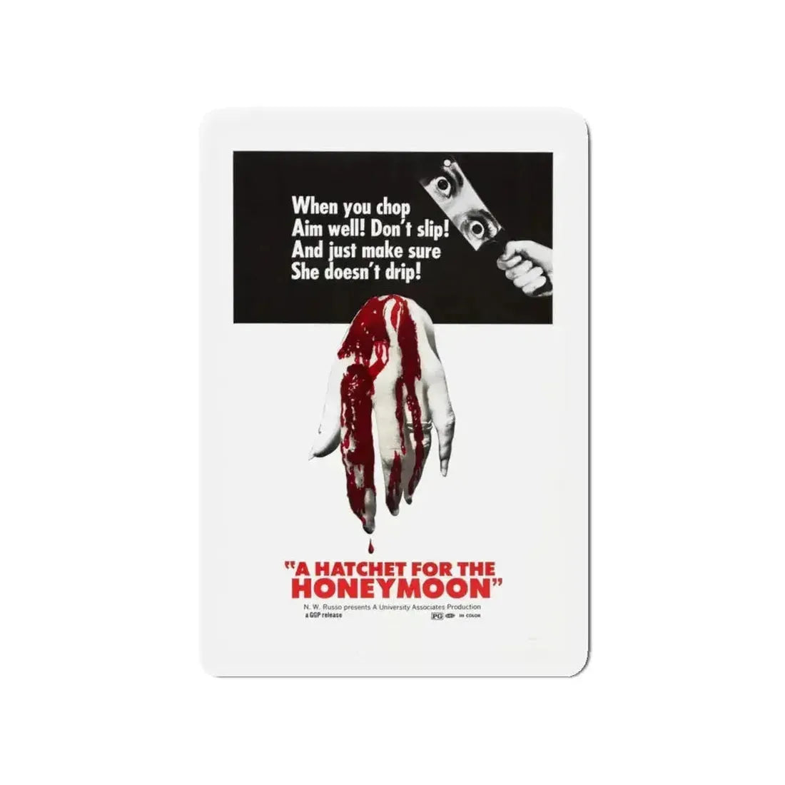 HATCHET FOR THE HONEYMOON 1970 Movie Poster - Refrigerator Magnet - The Sticker Space