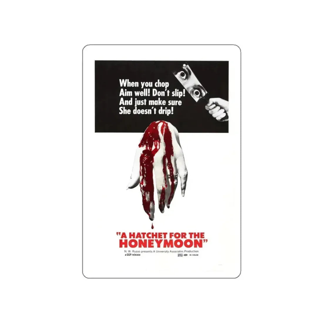 HATCHET FOR THE HONEYMOON 1970 Movie Poster STICKER Vinyl Die-Cut Decal 4 Inch - The Sticker Space