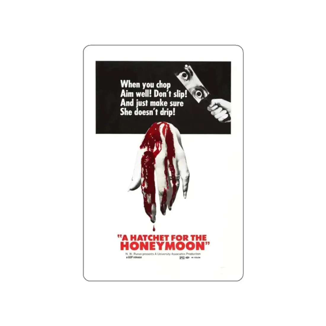 HATCHET FOR THE HONEYMOON 1970 Movie Poster STICKER Vinyl Die-Cut Decal - The Sticker Space
