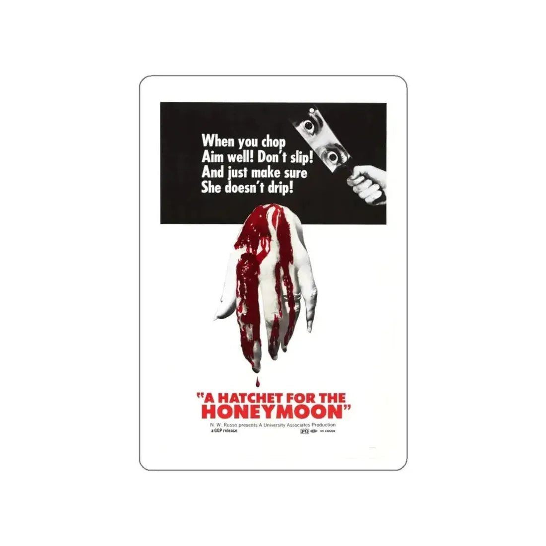 HATCHET FOR THE HONEYMOON 1970 Movie Poster STICKER Vinyl Die-Cut Decal - The Sticker Space