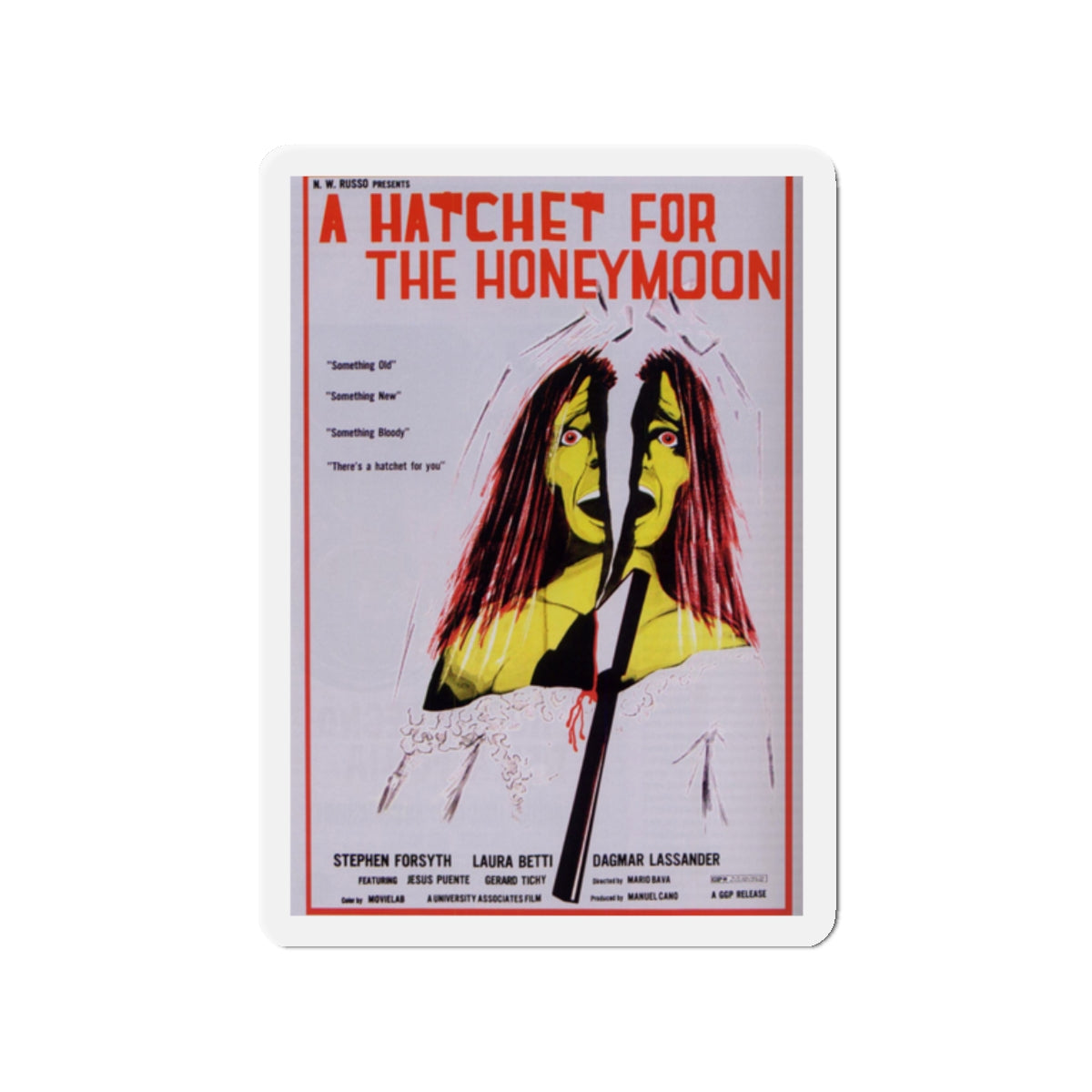 HATCHET FOR THE HONEYMOON (2) 1970 Movie Poster - Die-Cut Magnet-2" x 2"-The Sticker Space