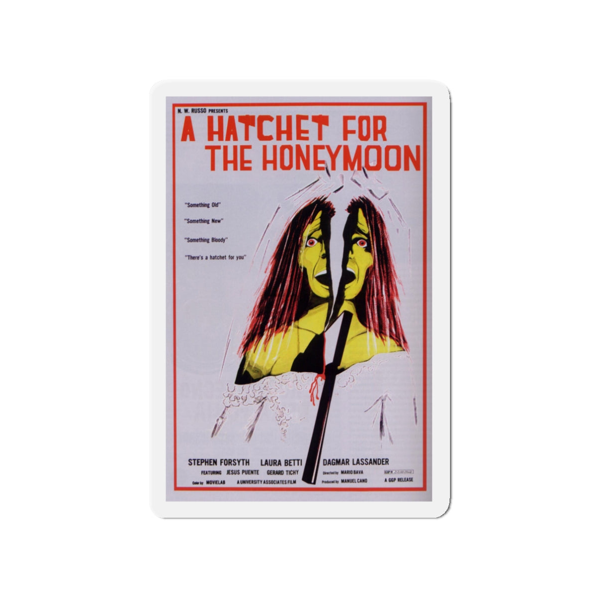 HATCHET FOR THE HONEYMOON (2) 1970 Movie Poster - Die-Cut Magnet-3" x 3"-The Sticker Space