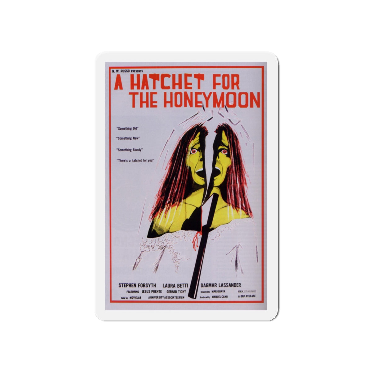 HATCHET FOR THE HONEYMOON (2) 1970 Movie Poster - Die-Cut Magnet-4" x 4"-The Sticker Space