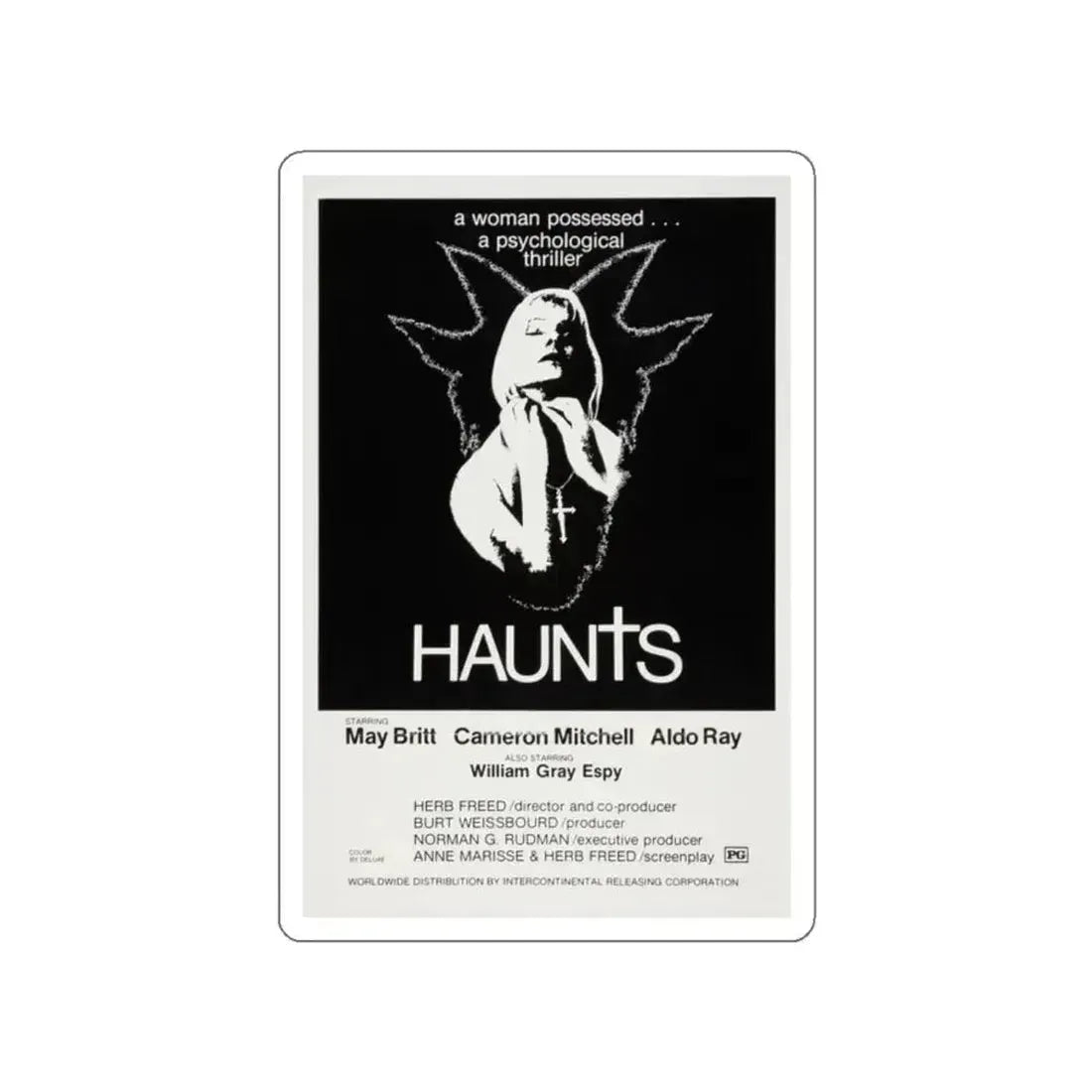 HAUNTS 1977 Movie Poster STICKER Vinyl Die-Cut Decal 2 Inch - The Sticker Space