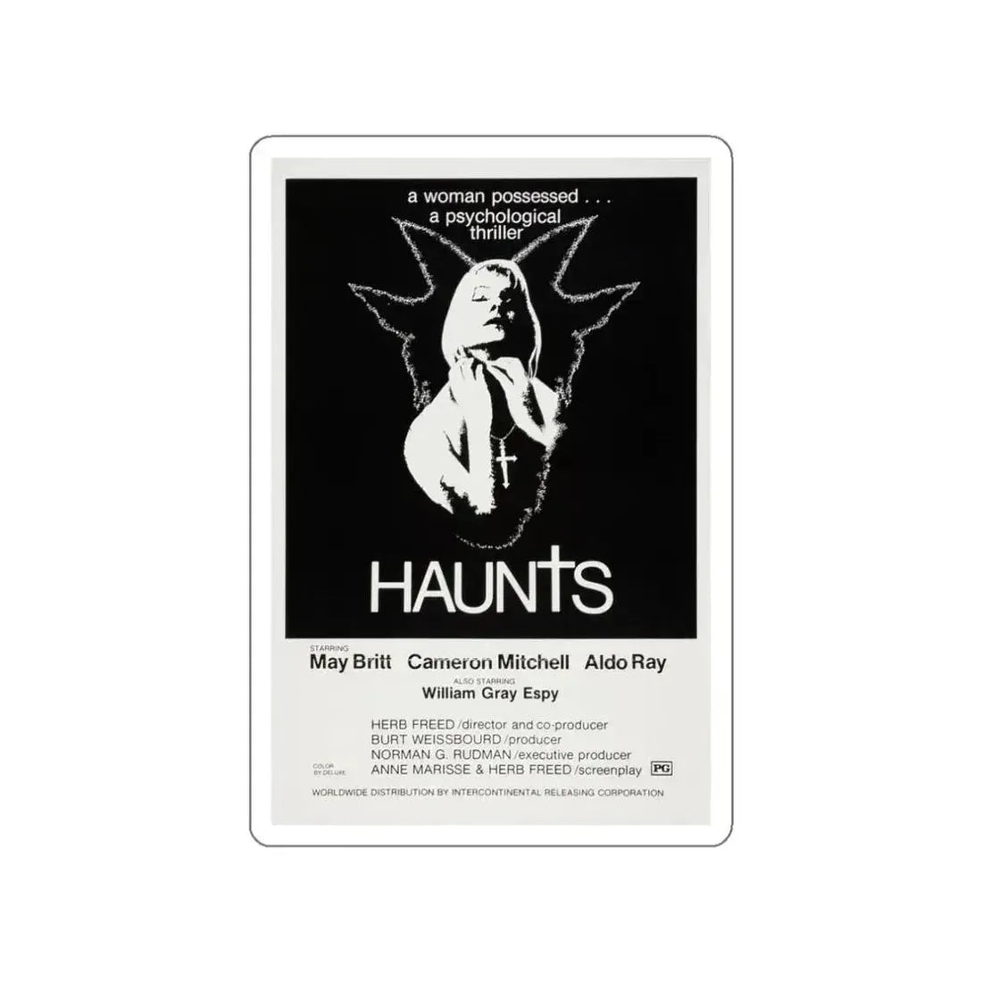 HAUNTS 1977 Movie Poster STICKER Vinyl Die-Cut Decal 3 Inch - The Sticker Space