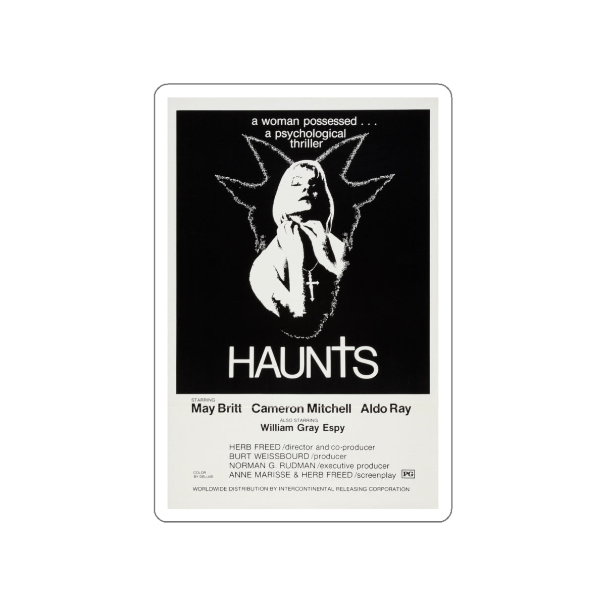 HAUNTS 1977 Movie Poster STICKER Vinyl Die-Cut Decal-6 Inch-The Sticker Space