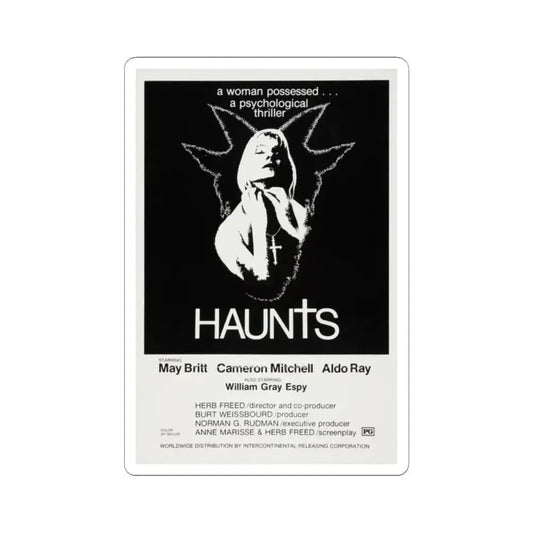 HAUNTS 1977 Movie Poster - STICKER Vinyl Kiss-Cut Decal 2 Inch White - The Sticker Space