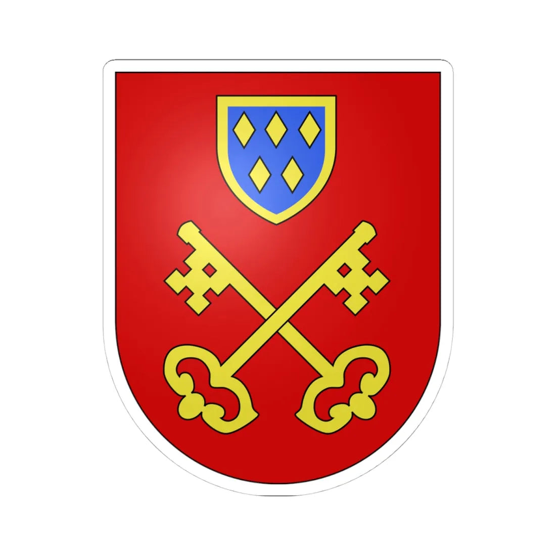 Haut-Vully-coat of arms (Switzerland) (Coat of Arms) STICKER Vinyl Kiss-Cut Decal 4 Inch White - The Sticker Space