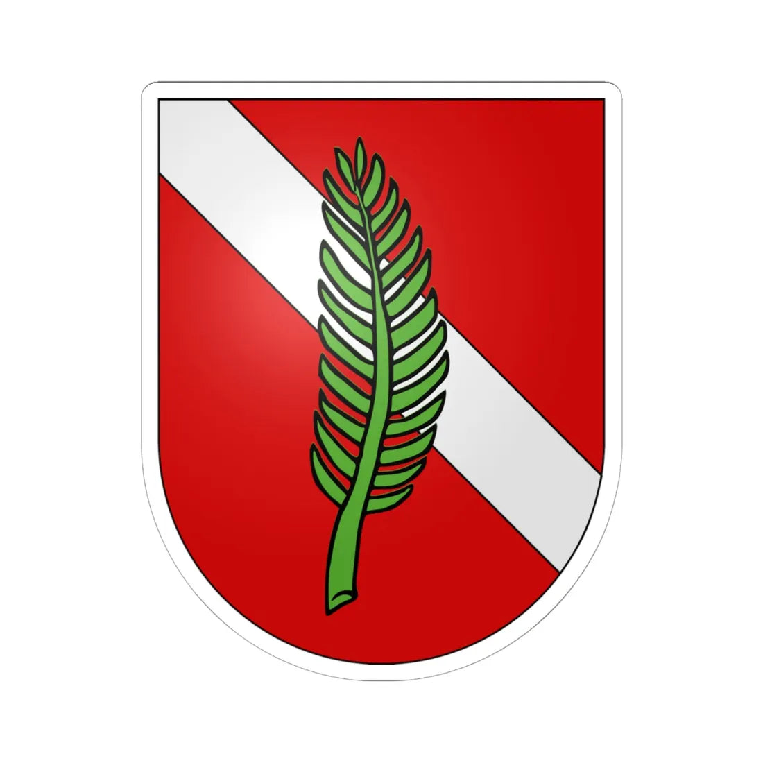 Hauteville-coat of arms (Switzerland) (Coat of Arms) STICKER Vinyl Kiss-Cut Decal 6 Inch White - The Sticker Space